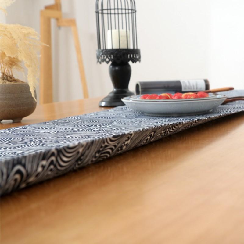 Inyahome Modern Unique Blue Table Runner For Home Dining Banquet Holiday Party Dinner Tables Cover Home Decor Christmas Gifts