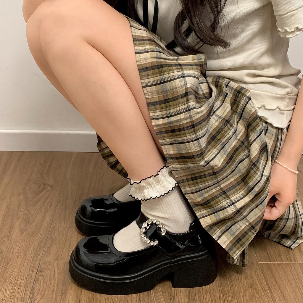 Fashion Shoes Woman 2025 Clogs Platform Shallow Mouth Black Flats Female Footwear Round Toe New Creepers Dress Summer Mary Janes High