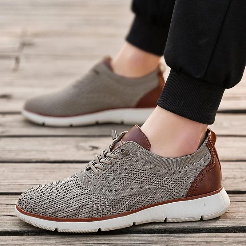 New Large Size Comfortable Men's Shoes Light Fashion Casual Sports Shoes Breathable Flying Mesh Top Loafers