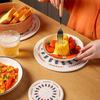 Handwoven Cotton Rope Placemat with Original Print Heat-Resistant Non-Slip Round Table Mat Decorative Kitchen Dining Accessory.