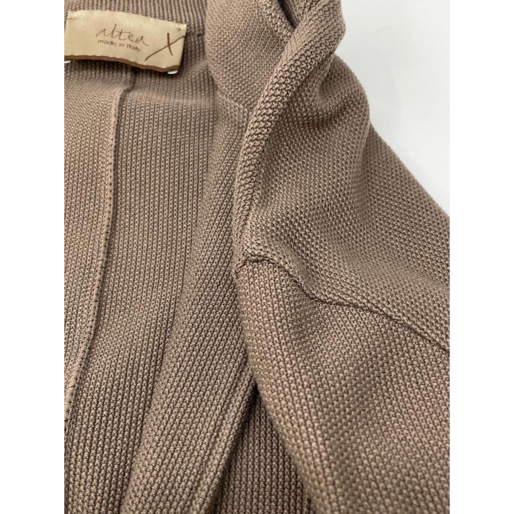 Altea Brown Cotton Knit Jacket Jacket L BrownUsed