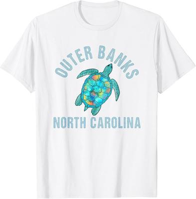 Outer Banks NC Beach Design Sea Turtle Illustration Gift TShirt Unisex T-Shirt
