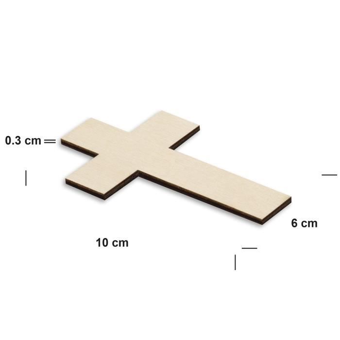 Formes De Croix À Décorer - Creative Deco - 10 X 6 Cm - Découpes En Bois Contreplaqués Non Peints