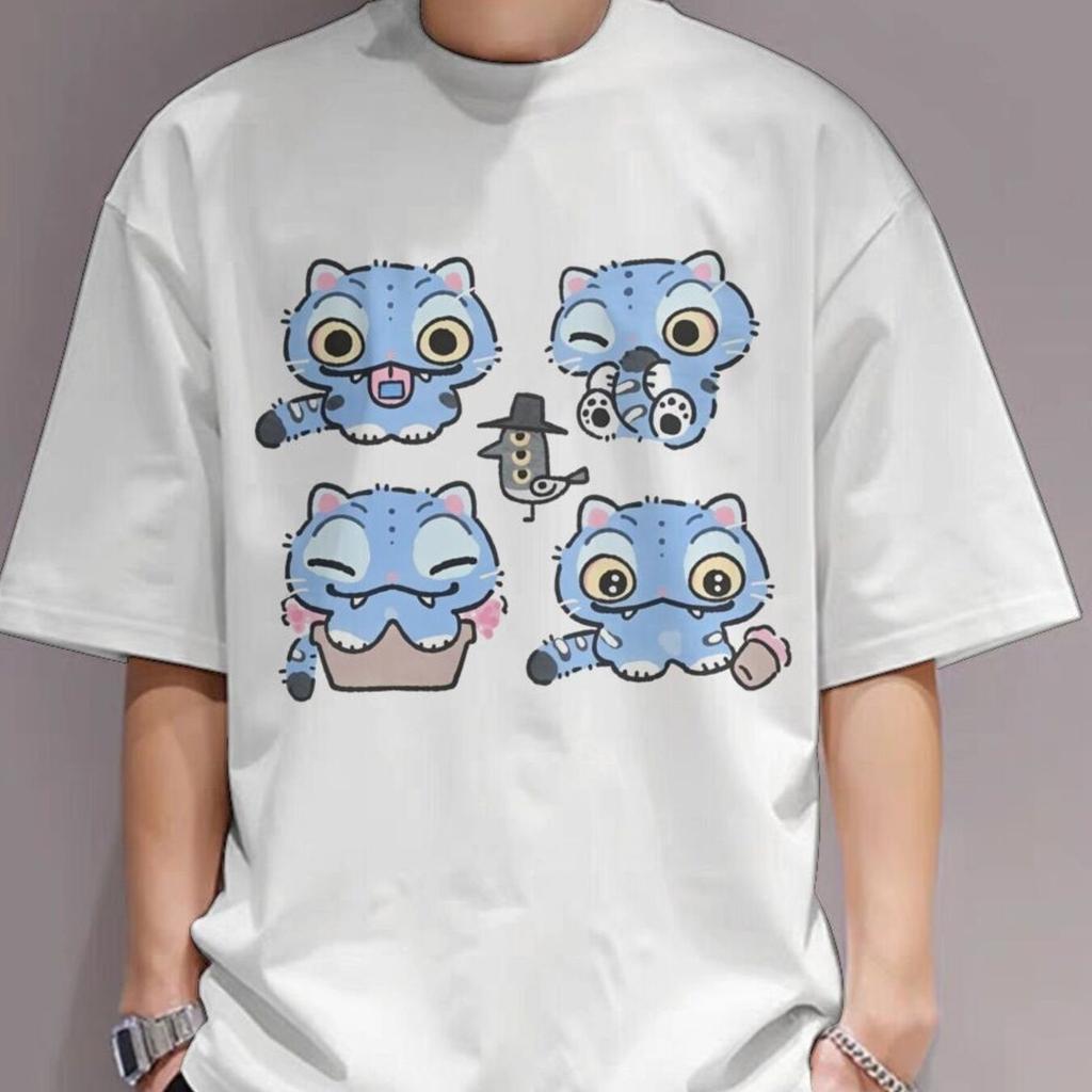 Men Oversize T Shirt Cartoon Kpokp Casual Graphic T-shirt Short Sleeve Round Neck Summer Short Sleeve Top Printed Sports