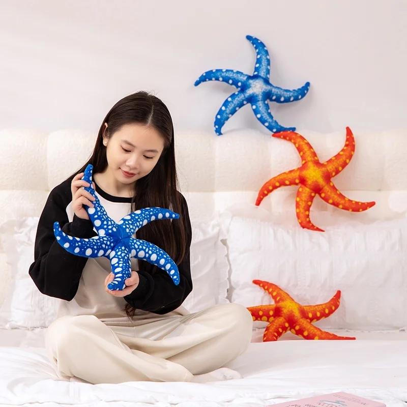 40CM Peluche Stella Marina Cuscino Bambola Simulazione Riempito Animale Marino Cuscino per Riposo Schienale Giocattolo Cartone Animato per Compleanno Regalo Festività
