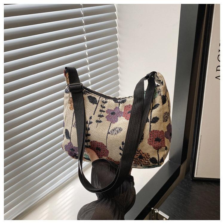 

2025 autumn fashion, foreign style, popular fashion, large-capacity printing trend splicing fabric, underarm shoulder big bag чёрный