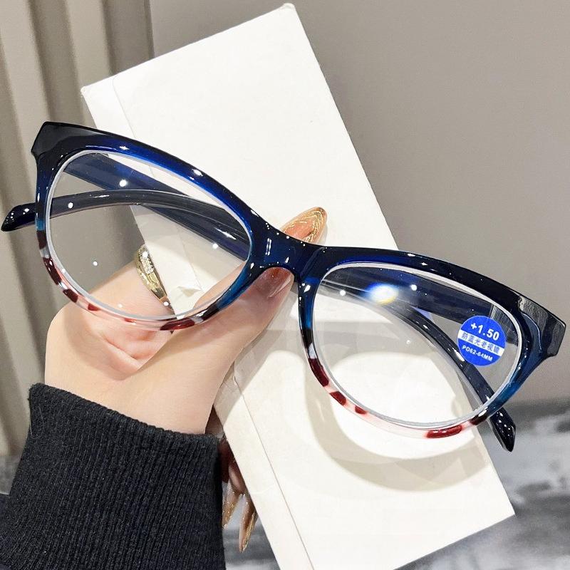 Stylish Cat-Eye Anti-Blue Light Presbyopia Glasses Trendy High Definition Comfortable Reading Eyewear Unisex 0 To +4.0