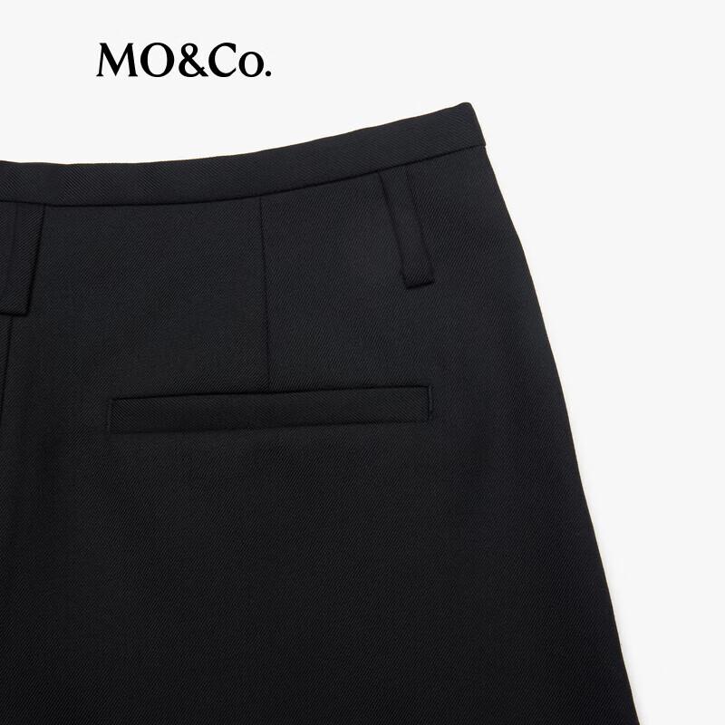 MO&Co. Women's Merino Wool Blend Wide-Leg Pleated Pants