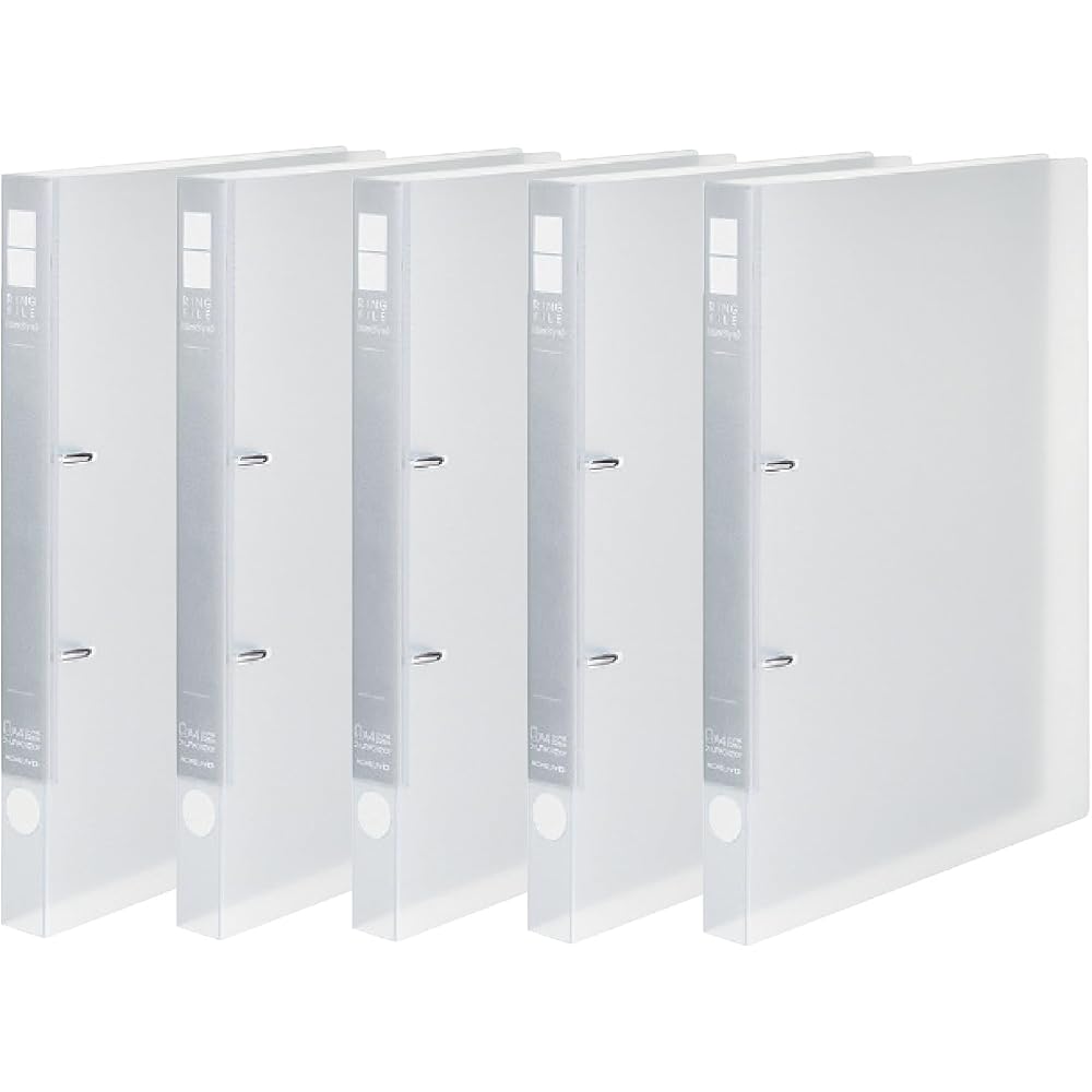 KOKUYO File Ring File Slim A4 Vertical 180 Sheets, 2 Holes, Clear, Set of 5 Books - URFC420TX5