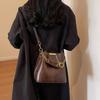 Bucket bag new women's bag summer leather shoulder bag large capacity fashion retro commuter messenger bag