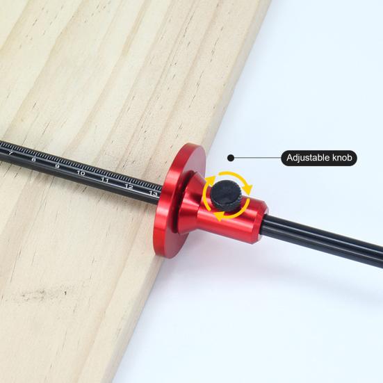 Woodworking Scriber with Dual Scale Adjustable Mortise Marker Aluminum Alloy Wear-resistant Scriber for Precision Marking