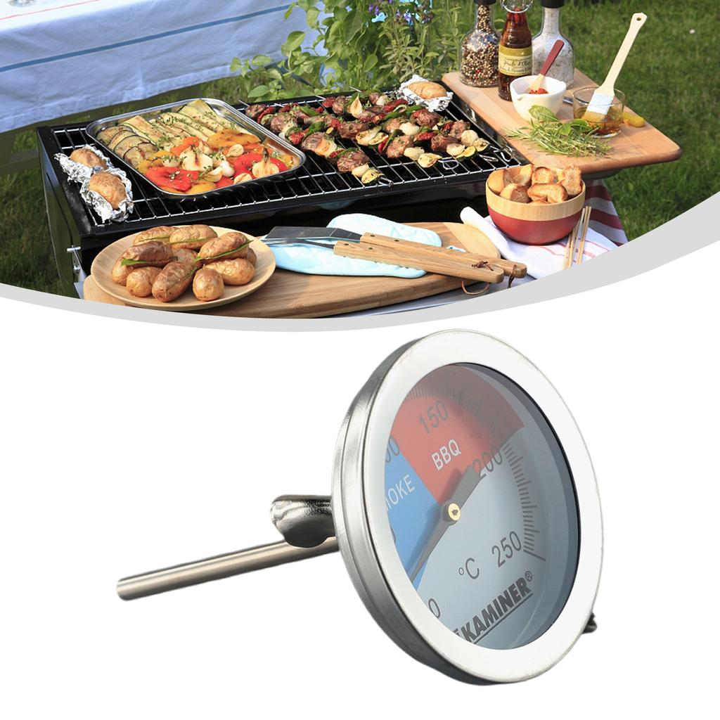 BBQ Grill Thermometer Edelstahl Analog Gasgrill Smoker-Grill Temperature Gauge 0-250℃ Oven Temp Gauge Kitchen Tools