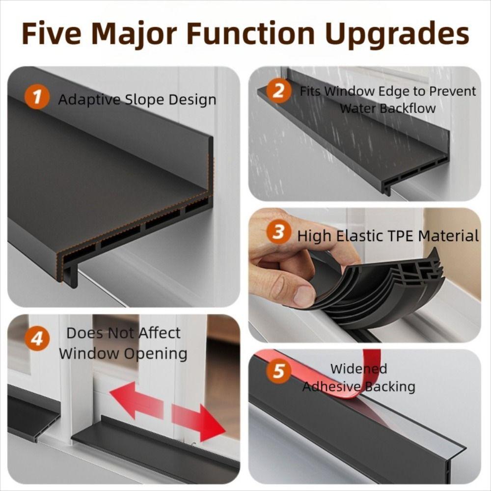 Ainproof Water Backflow Window Water Blocking Bar TPE Leakage Maintenance Sealing Strip Window Edge Waterproof Rain Shield