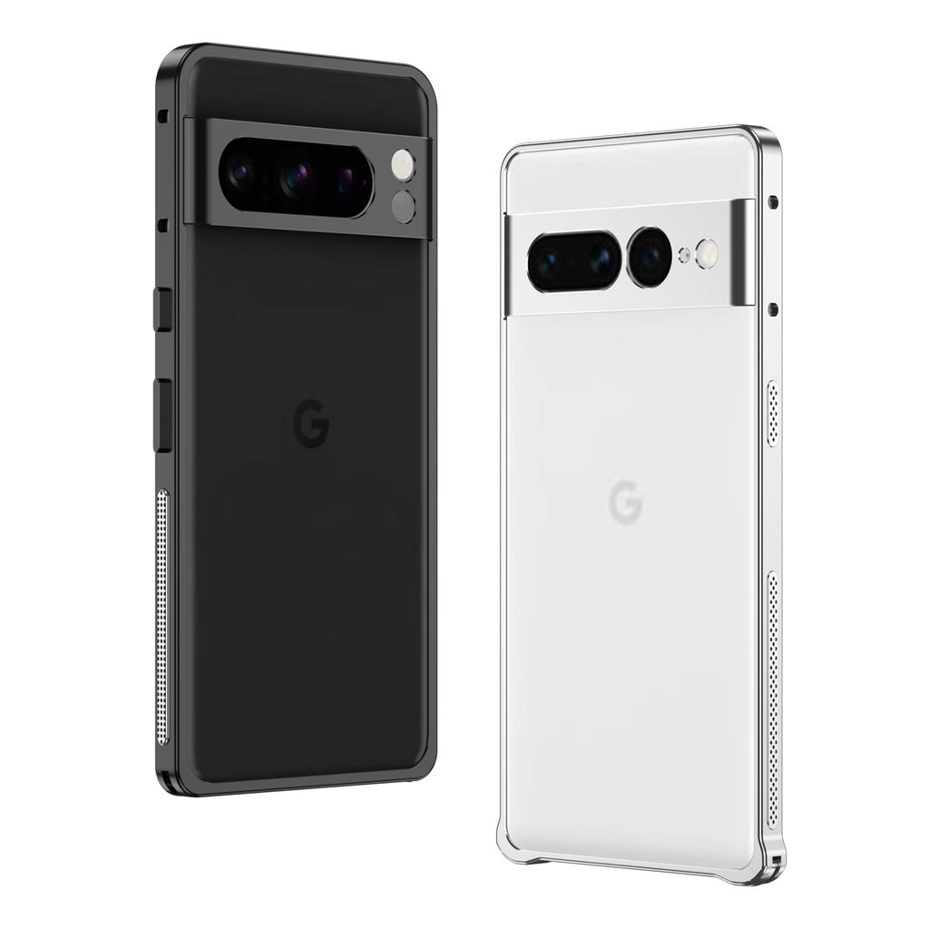 For Google Pixel 7 Pro 5G Bumper Cases Metal Frame Heat Dissipation Cover with Lens Protector