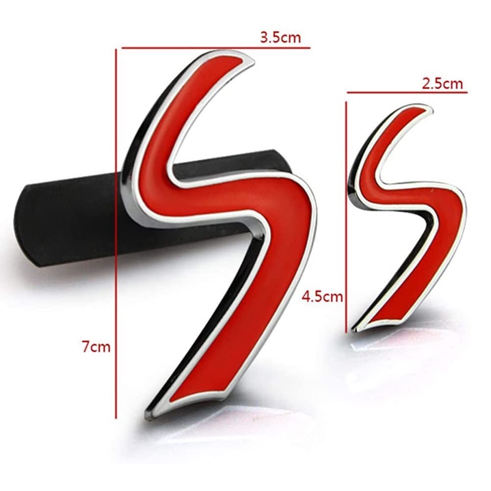 Car Exterior Styling Accessories Car 3D Letter S Emblem Sticker Grille Badge for Mini