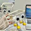 Cute Transparent Desktop Small Trash Can Office High-Value Covered Storage Waste Paper Basket Student Desk Dormitory Storage Bin