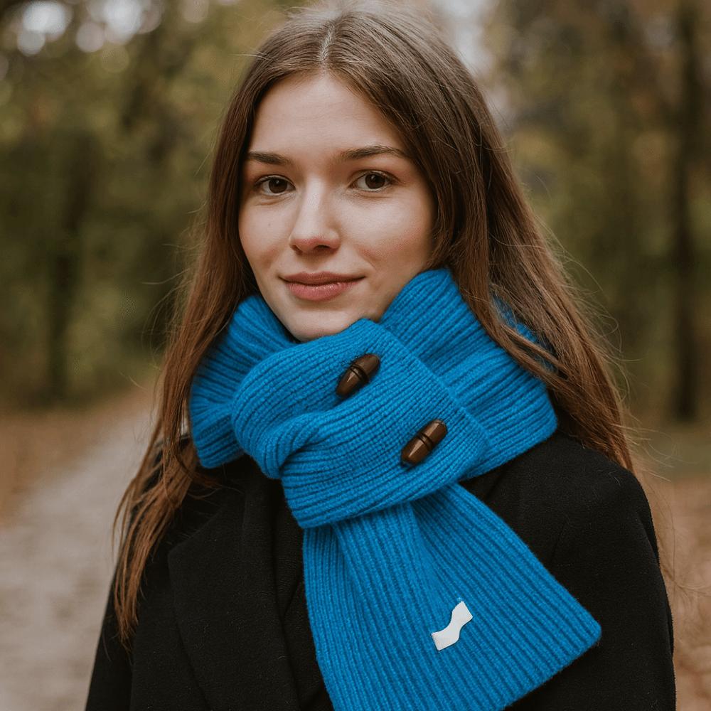 Solid Color Wool Knitted Scarf Thickened Women Winter Neckerchief Apparel Accessories