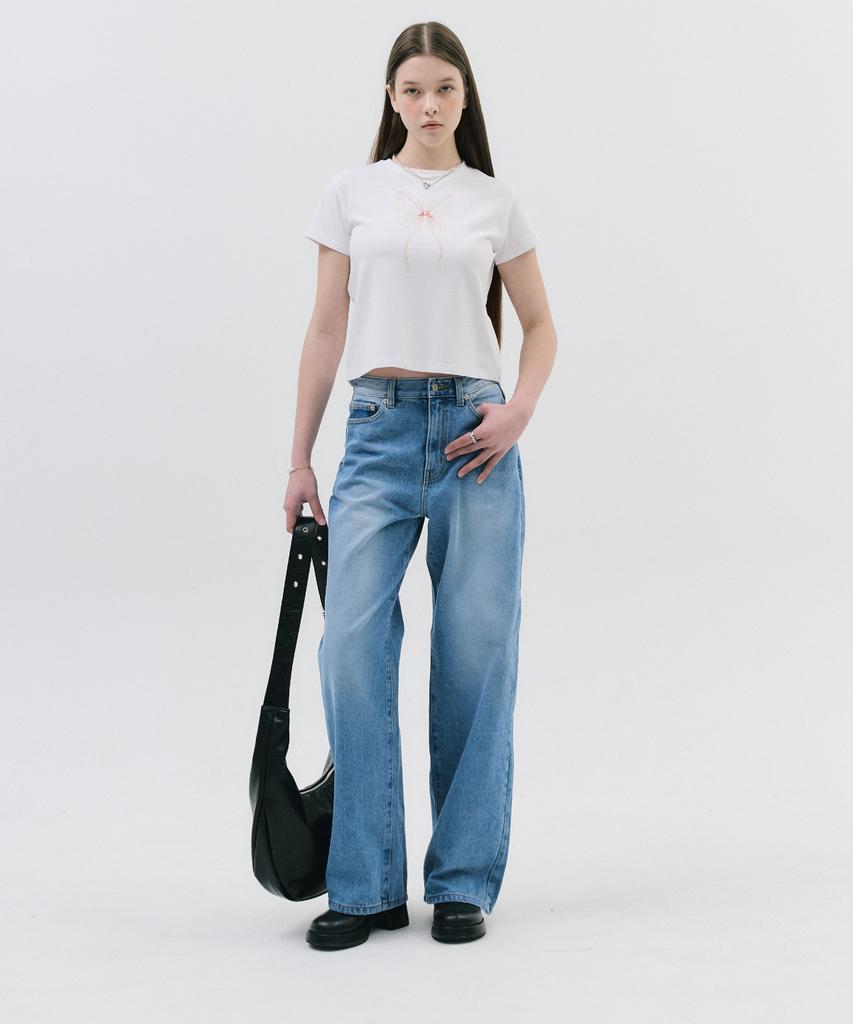 Damiswi Ribbon Butterfly T-Shirt_White