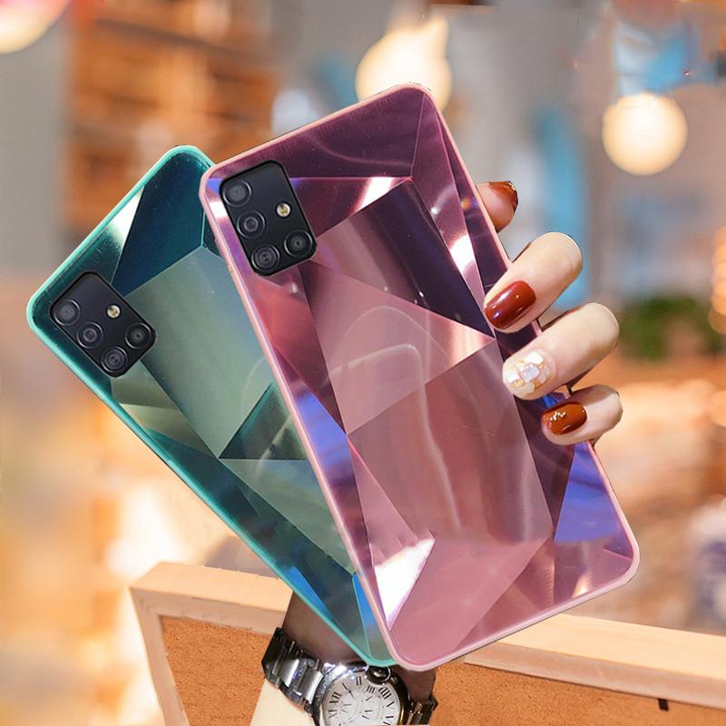 Luxury Bling Glitter Soft Frame Mirror Back Cover para Samsung Galaxy S9  S10 S20 J4 J6 A6 A8 Plus A01 A11 A21S A31 A41 A51 A71 A10S A20S A30S A50  Case comprar