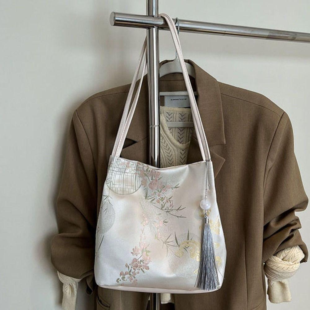 Elegant Chinese Style Shoulder Bag Exquisite Hanfu Printing Handbag Sweet Cheongsam Bag  Wedding