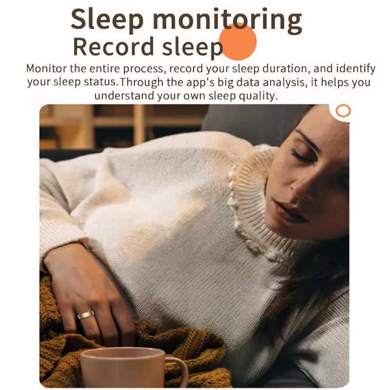 Smart Ring Multifunctional Step Health Tracker Heart Rate Blood Oxygen Monitor Waterproof Multi Sports Men Women Sleep Fitness