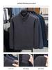 2025 Men's Winter Long Sleeve Lapel Knitwear - Thickened Two-Piece Style, Plus Velvet, Warm Base Layer for Middle-Aged Fathers
