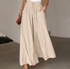 Women's High-waisted Wide-leg Culottes with Elastic Waistband - European and American Summer Style