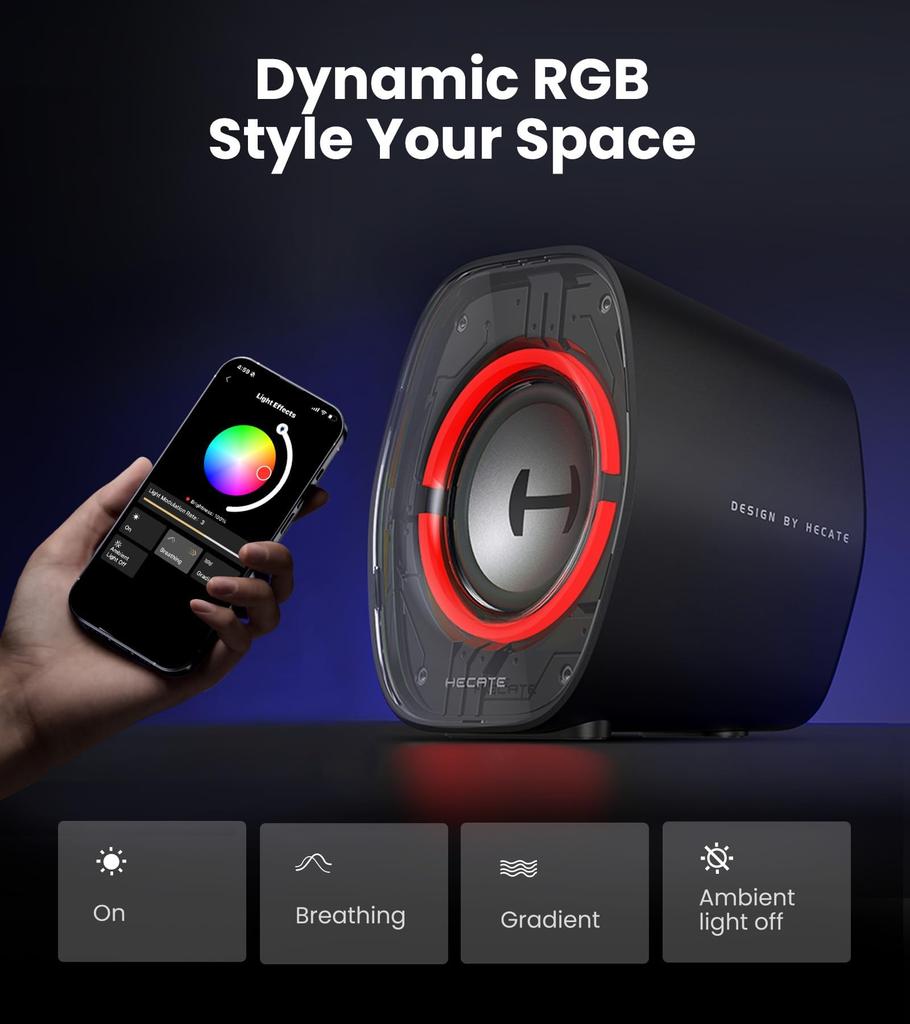 Edifier G1000 II PC Speakers RGB Desktop Compact Gaming Speakers Compatible with PS5 Series AUX Wireless Wired Connection 3 EQ Modes for ConneX