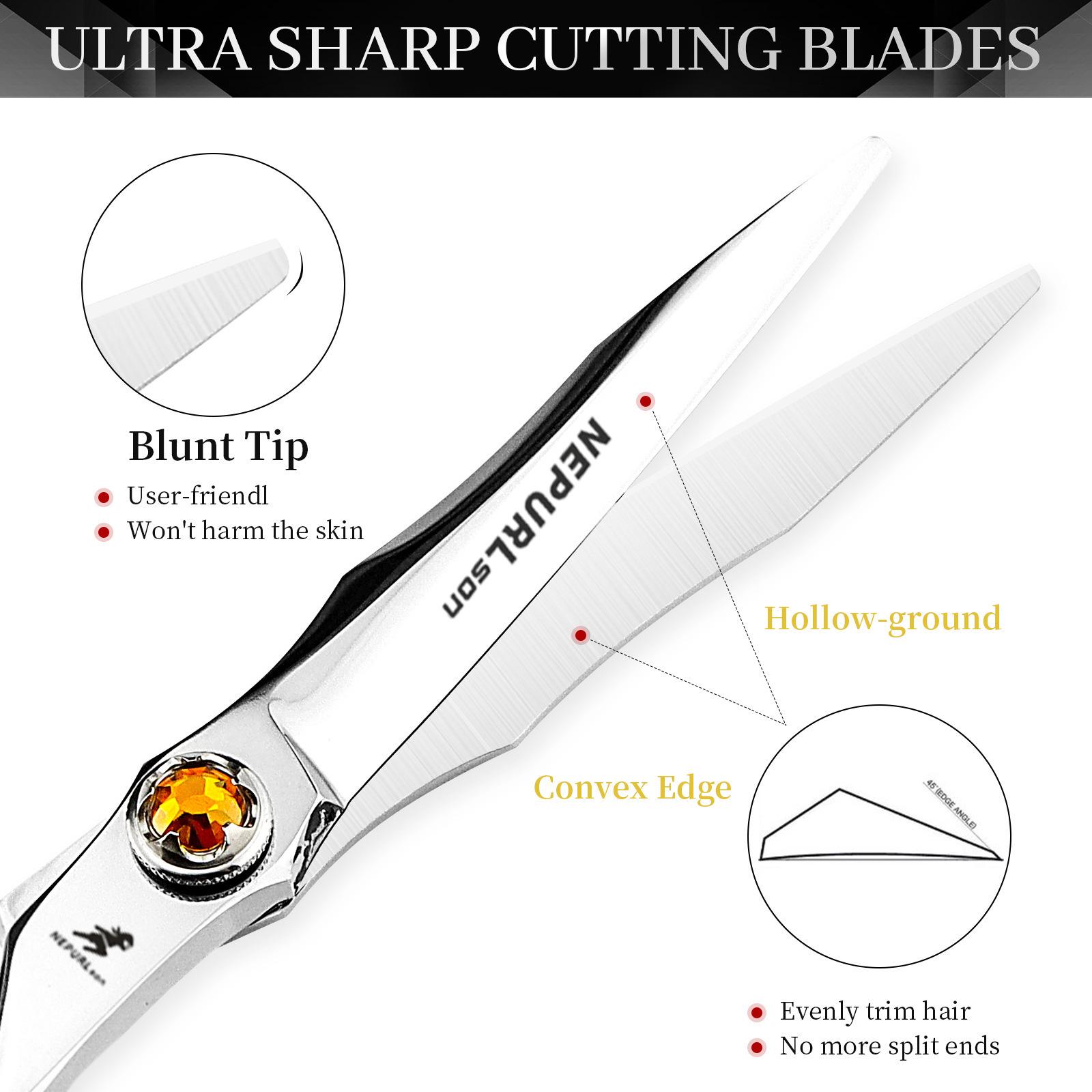 Yellow Brick Hairdressing Scissors, Straight Shears & Bangs Scissors, 6.3 & 6.5