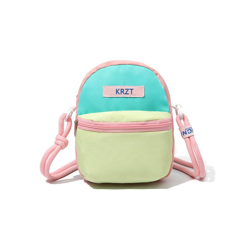 Trendy Dopamine Mini Backpack: Color Block Crossbody Bag for Women, Japanese & Korean Style