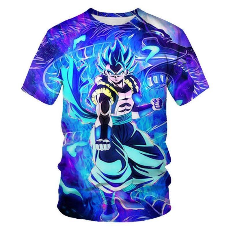 2026 Summer Men's Quick Drying 3D Dragon Ball T-shirt Short Sleeved Youth Cartoon Youth Printed Round Neck T-shirt