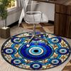 Evil Eye Stained Glass Design round carpet Chair cushion Round Entryway Rug, Soft Round Rugs for Living Room, Bedroom, Circle Carpet decor gifts