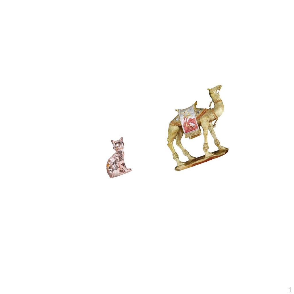Cat Camel Statue Decorative Figurine Animal Sculpture Art Craft Ornament for Fireplace Entrance