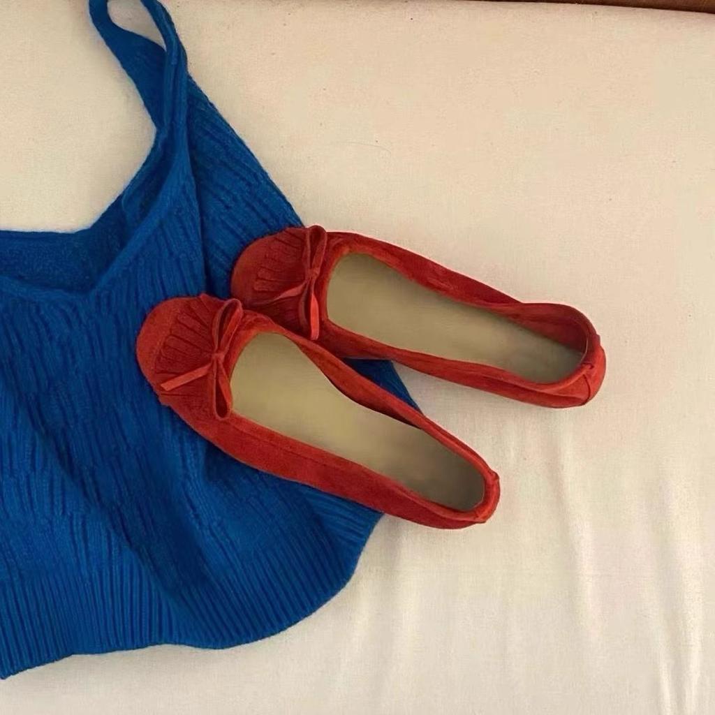 New Retro Tassel Light Mouth Flat Sole Shoes Leather Round Head Bow Mary Jane