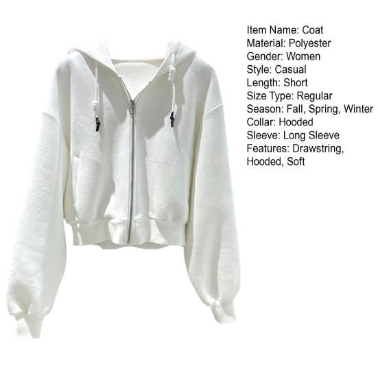 Dámské zimní kabát s kapucí dopisní potisk Dlouhý rukáv Silný zip Kapsy se stahovací šňůrkou Elastický lem manžety Měkký Teplý Ležérní Hip Hop Dámská bunda