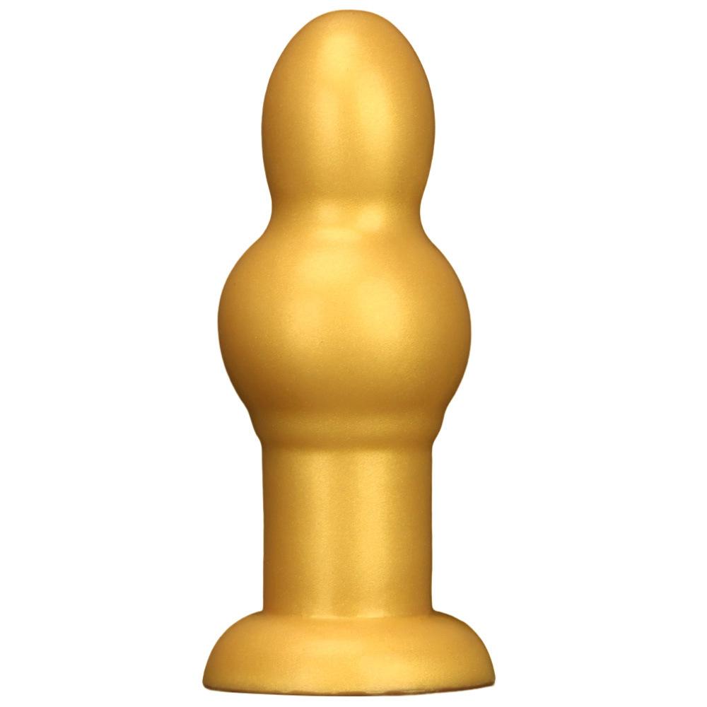 Silicone Gold Sized Huluwa Shaped Anal Plug Adult Suction Cup Backyard Sex Toy SM Female Masturbator Sex Toy