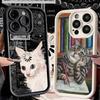 Phone Case for iPhone 17 Air 16E 15 16 Pro Max Funny Cats Fashion Style Cover 14 Plus 13 12 Mini Soft Shell Silicone Fundas
