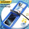Essager Custodia Impermeabile IPX8 a Doppia Tasca per iPhone16 15 14 13 Borsa Stagna Galleggiante per Snorkeling Spiaggia Nuoto Copertura Universale