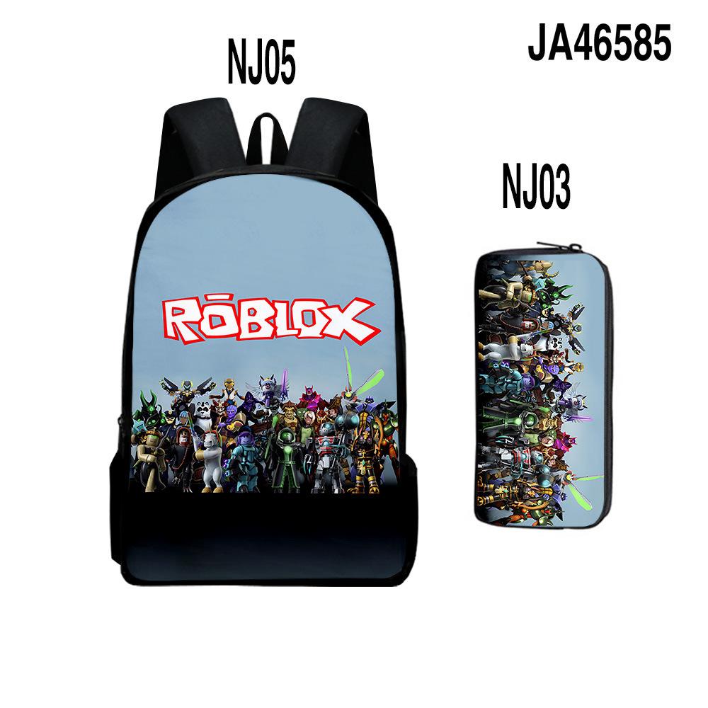 Roblox Two-Piece Set, Elementary And Middle School School Bag, Children'S Backpack, Cartoon Animation Backpack.