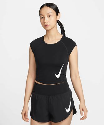 Tempo Swoosh Dri-Fit Short Sleeve Running Top W - Black:White / Ii5520-010