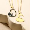 Metal Couple Necklaces Featuring Black and White Cats Symbolizing Love for Him and Her Ideal for Gift Giving