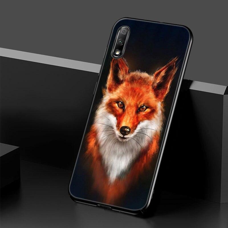 Cute Animal Fox Case For Huawei Honor 10X Lite 7A 8A 9X 20 Pro 7S 8C 8S 8X 9A 9C 10i 20i 30i 20E 20S 8 10 Lite Black Cover