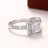 Huitan Gorgeous Princess Cubic Zircon Rings for Women  Color Eternity Jewelry for Engagement Classic Timeless Accessories