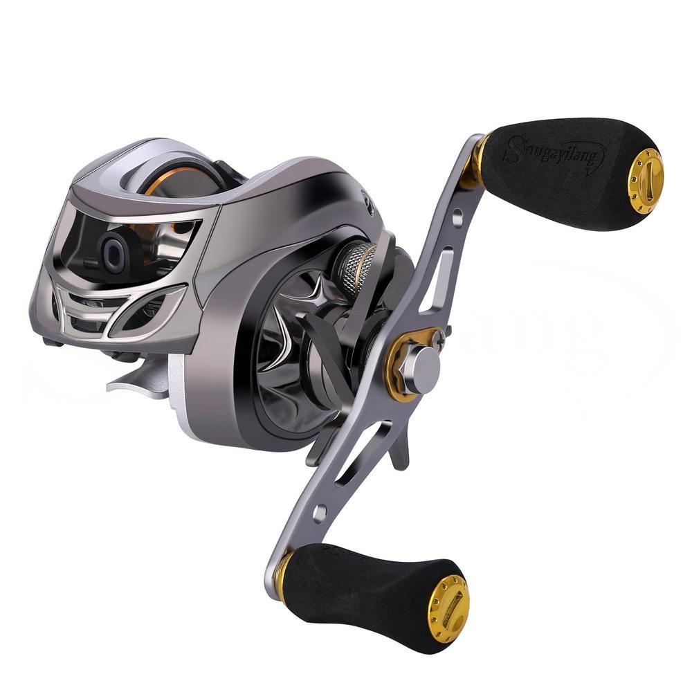 SOUGAYILANG Baitcaster Fishing Reels 11+1BB  Carbon Fiber Drag Reel Left/Right Hand Fishing Wheel