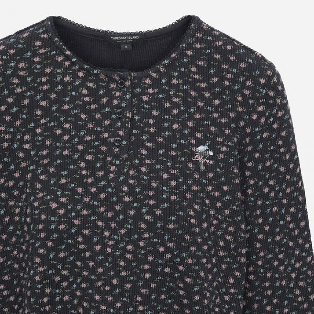 Thursday Island Flower Henry Neck T shirT T262mTs140w
