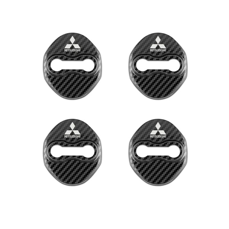 4PCS Car-Styling car door lock cover Auto Emblems Case For Mitsubishi Asx Lancer Outlander Pajero Ralliart