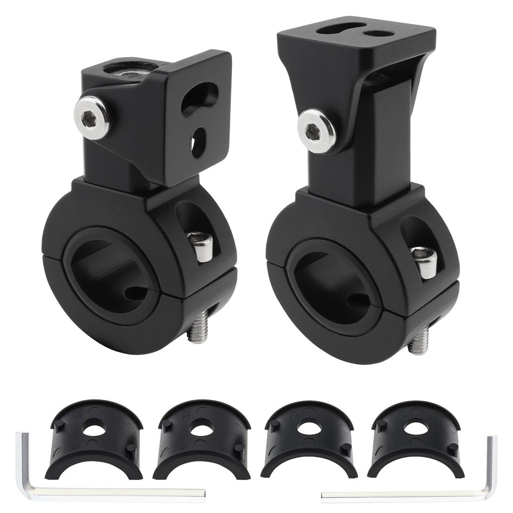 Aluminum Alloy 2pcs 360 Degree Adjustable Light Bar Mount Clamp 18-32mm 0.71-1.26inch Motorcycle ATV SUV Roof Rack IP67 Waterproof