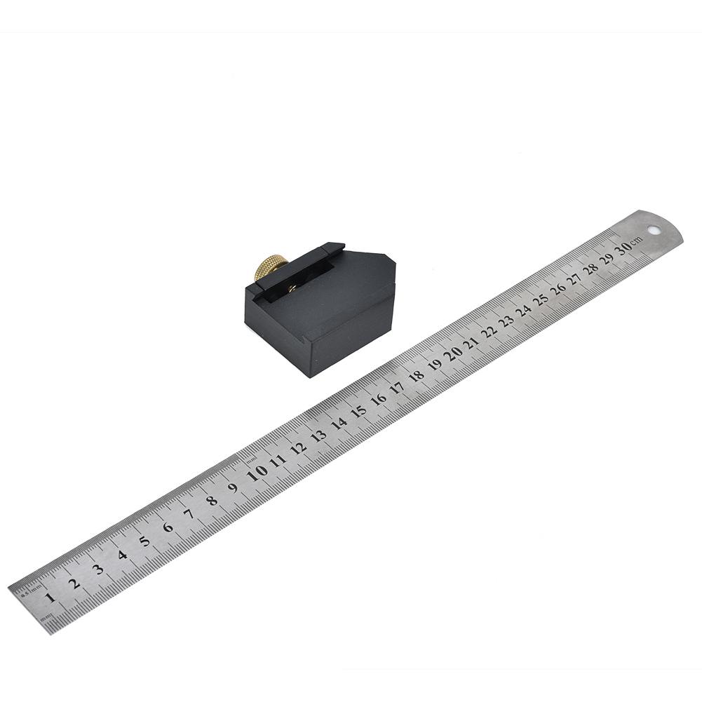 Angle Line Scriber Ruler Locator Positioning Block Woodworking Steel Ruler (Type B)