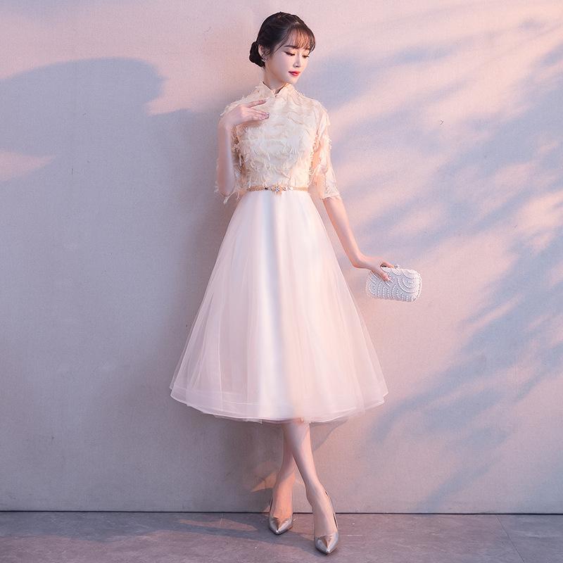 Evening Dress New Spring Elegant Party Medium and Long Bridesmaid Dress Party Dress Slim Fit