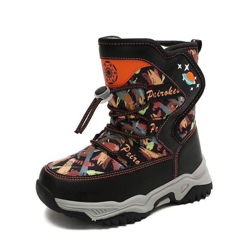 Newest Children'S Winter Hightop Warm Snow Boots Fashion Casual Comfort Cotton Boot Girls Outdoor Nonslip Plus Velvet Sport Shoes